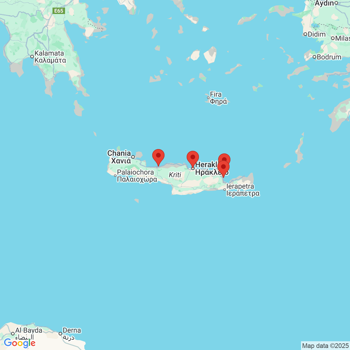 Carte du voyage CRETE