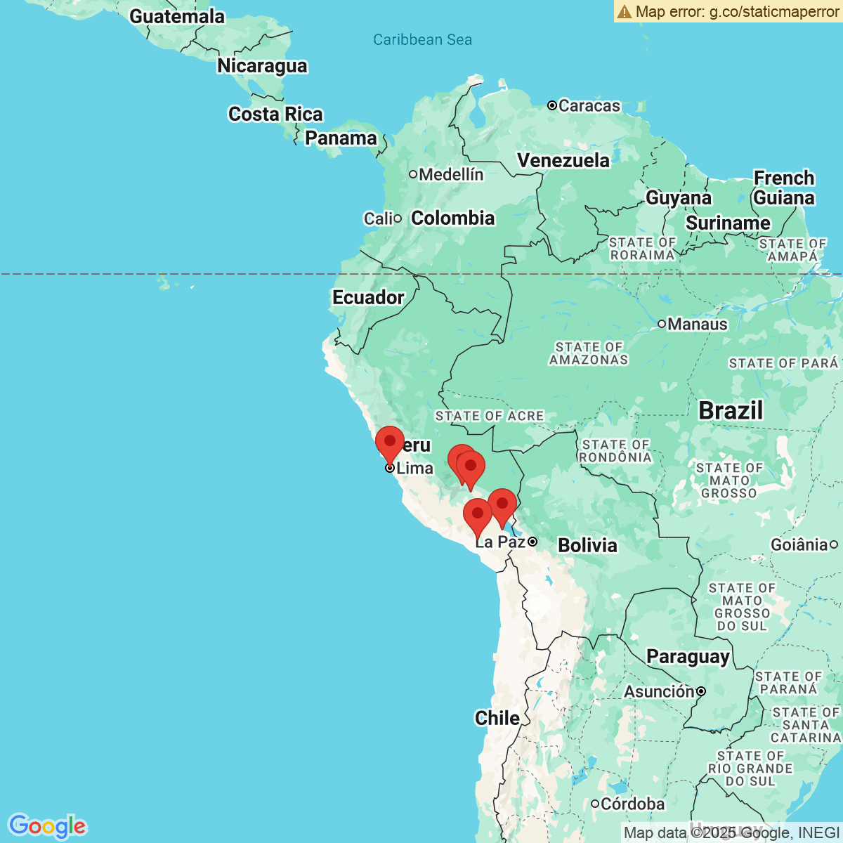 Carte du voyage PEROU