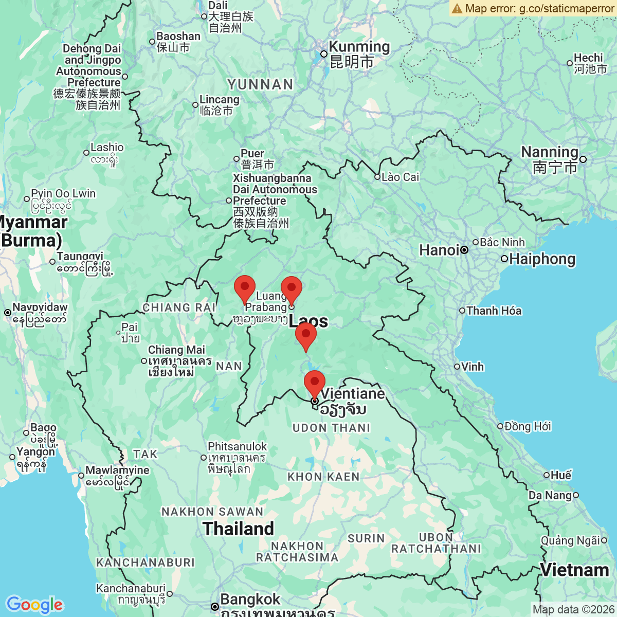 Carte du voyage LAOS