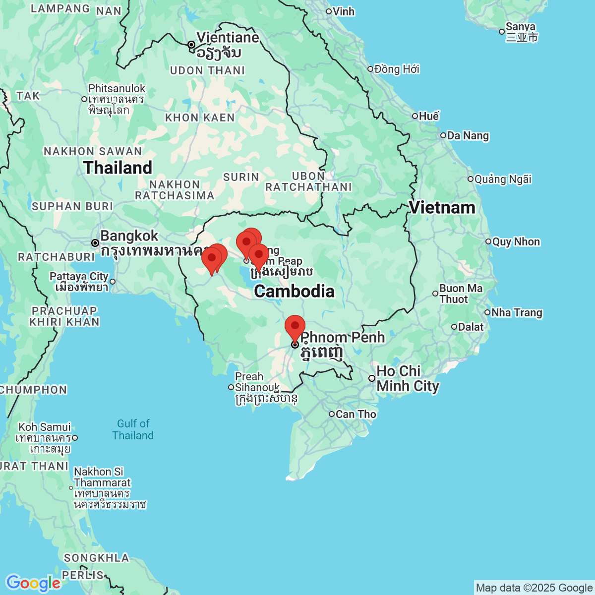 Carte du voyage CAMBODGE
